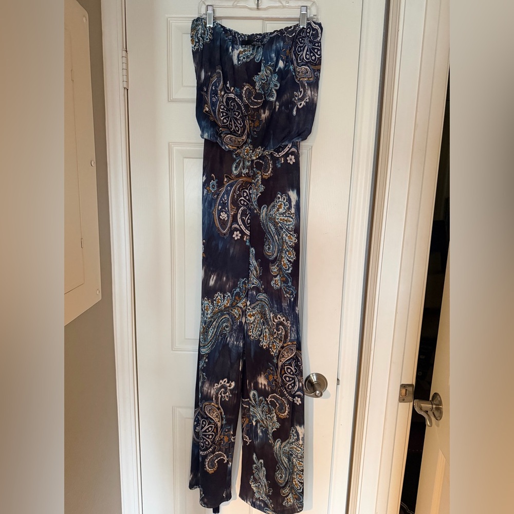 Chico's Blue Paisley Jumpsuit